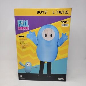 Kids Fall Guys‎ Blue Polyester Tunic Blue Costume - Large (10/12)